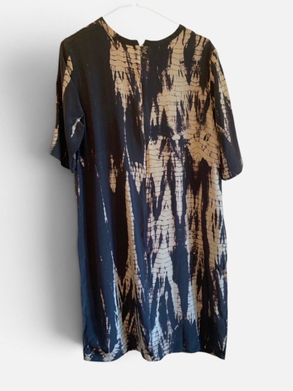 NSF grey and white die dye print shift dress, Size M
